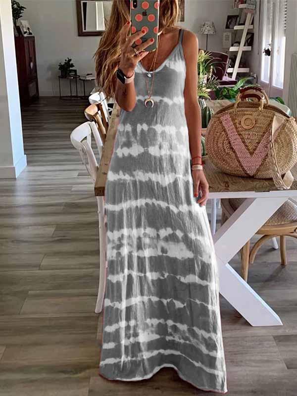 Tie-dye Print Maxi Dress