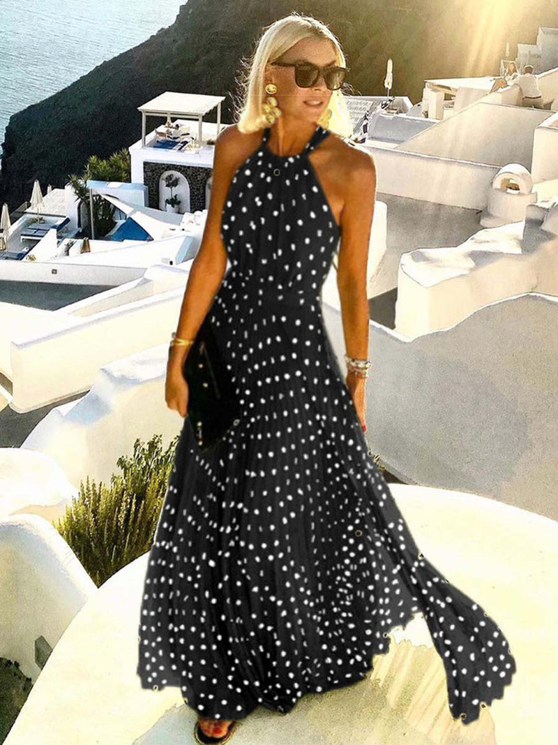 Polka Dot Pleated Dress