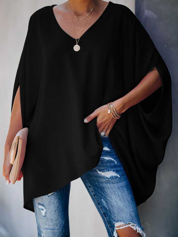 Bat Sleeve v-Neck Loose Top