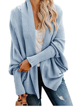 Bat sleeve plus size long knitted cardigan sweater (13 colors)