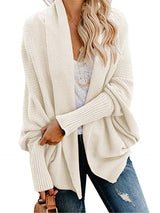 Bat sleeve plus size long knitted cardigan sweater (13 colors)